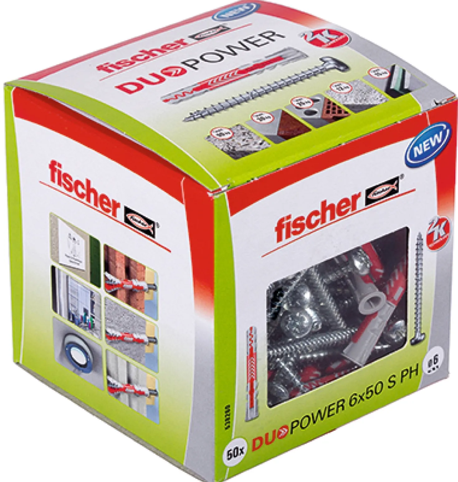 Fischer 538260 Universele plug Duopower - 6 x 50mm - PZ2 - bolkopschroef (50st)