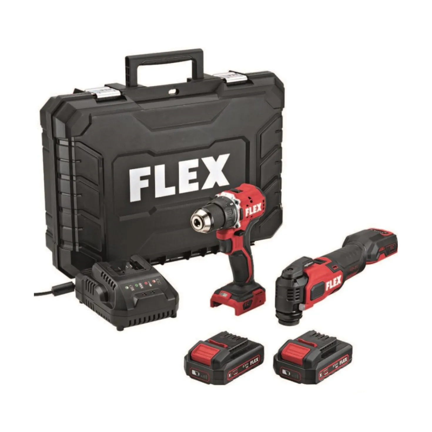 Flex DD LD+MT 18-ECTC/2.5 18V accu Multitool + boorschroefmachine (2x accu) in koffer