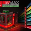 FUTECH Multicross 3D 18VMAX kruislijnlaser - groen - 70m - 3 lijnen