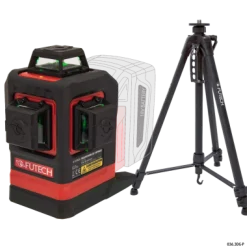 Futech Multicross 3D 18VMAX kruislijnlaser set incl. statief - groen - 70m - 3 lijnen