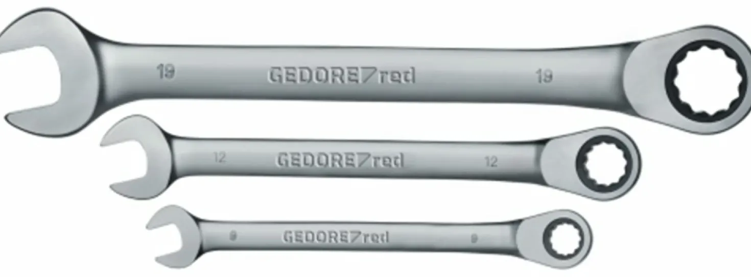Gedore RED R07105005 5-delige Ringratel-/steeksleutelset - 8-19mm