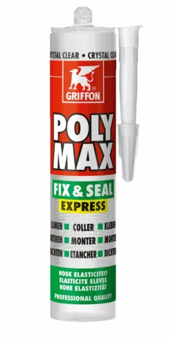 Griffon 6150452 Poly Max Fix & Seal Express Montagelijm-/afdichtingskit - Transparant - Koker - 300gr