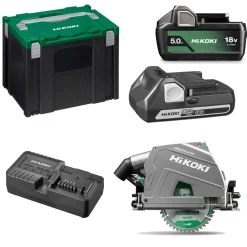 HiKOKI C3606DPAWVZ 36V (18v/36V) Li-ion accu Invalzaag set (2x 2.5/5.0Ah accu) in HSC - 165mm