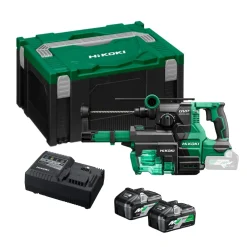 HiKOKI DH1826DAWUZ 18V Li-ion accu SDS-PLUS combihamer set (2x 5.0Ah accu) in HSC III Koffer inclusief stofafzuigunit - 3,2J