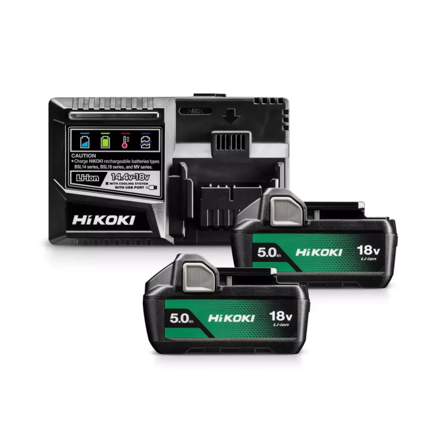 HiKOKI UC18YSL3WKZ 18V Li-ion Accu starterset (2x 5,0Ah) + lader