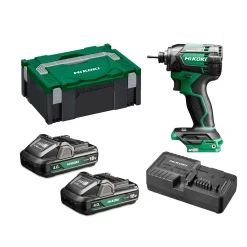 HiKOKI WH18DCWHZ Accu Slagschroevendraaier - 1/4"- 18V incl. 2x 4,0Ah accu's en lader in HSC II