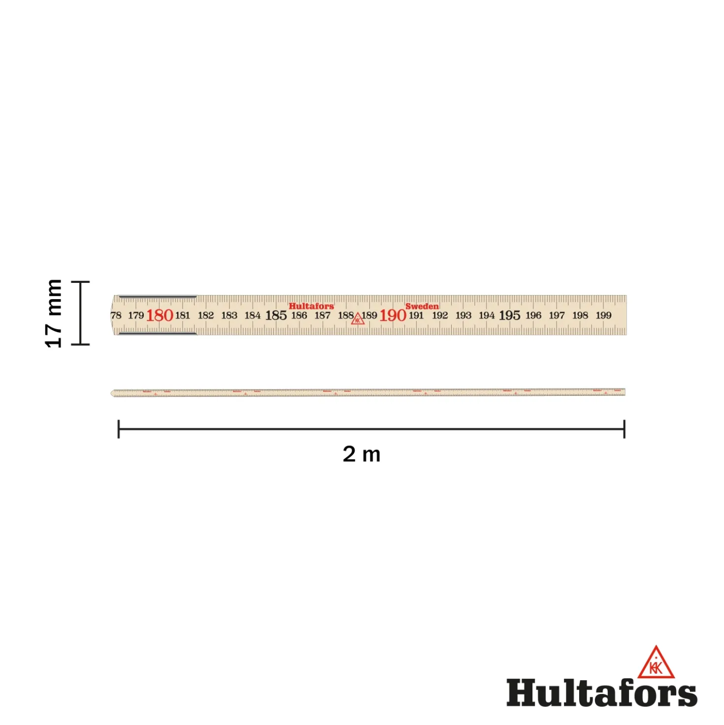 Hultafors 559-2-10 Duimstok, Contactmeter - Hout - 2m