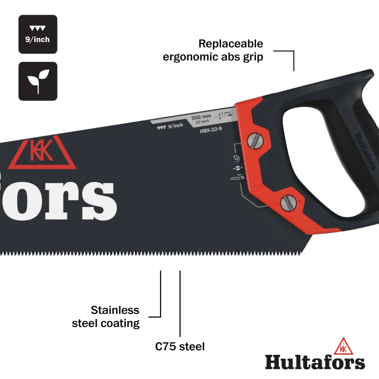 Hultafors HBX-22-9 Handzaag - 9TPI - 550mm