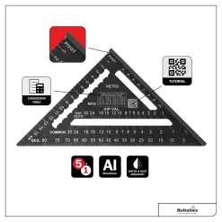 Hultafors Metric Rafter Square Meetdriehoek Set - 11 / 18 / 30 cm
