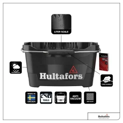 Hultafors TB-15 Tool Bucket Gereedschapsemmer - 15L - Zwart
