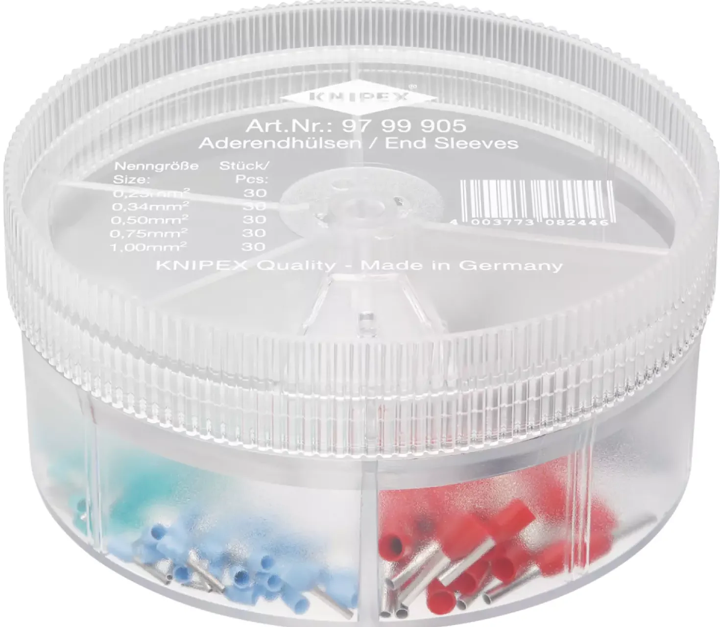 Knipex 97 99 905 Assortimentsboxen met afgestripte adereindhulzen