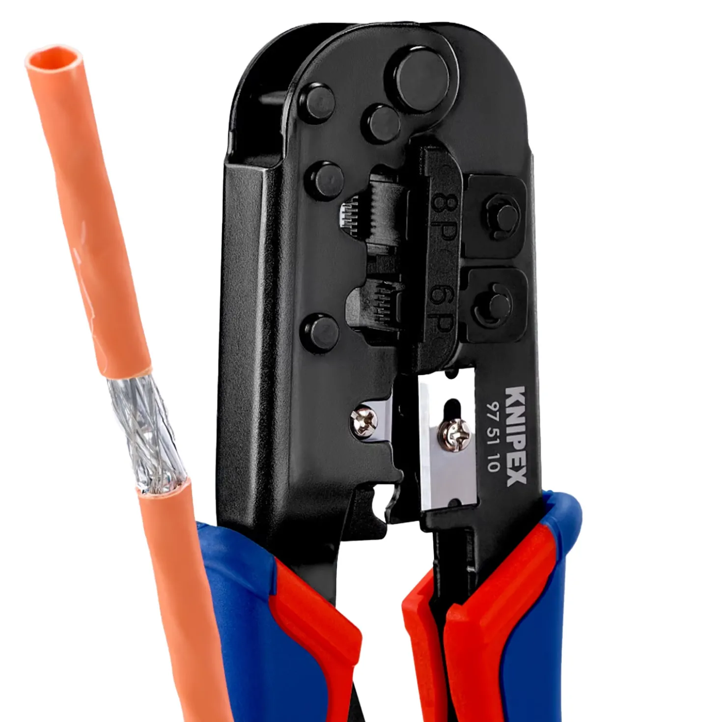 Knipex 975110 - Krimptang RJ11/12 (6pin 9.65mm) - RJ45 (8pin 11.68mm)