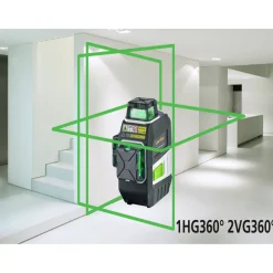 Laserliner MasterPlane-Laser 3G Pro 360° Kruislijnlaser set in L-boxx - 3 lijnen - groen - 3x 55m - IP64