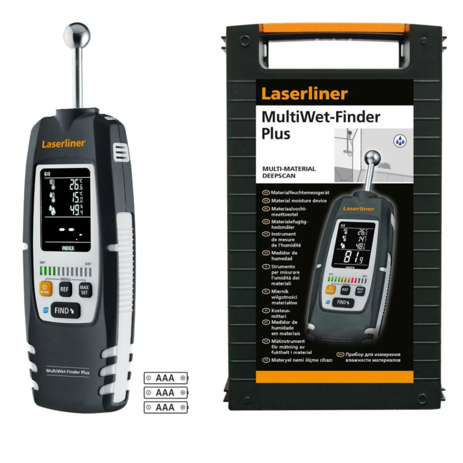 Laserliner MultiWet-Finder Plus Materiaal vochtmeter