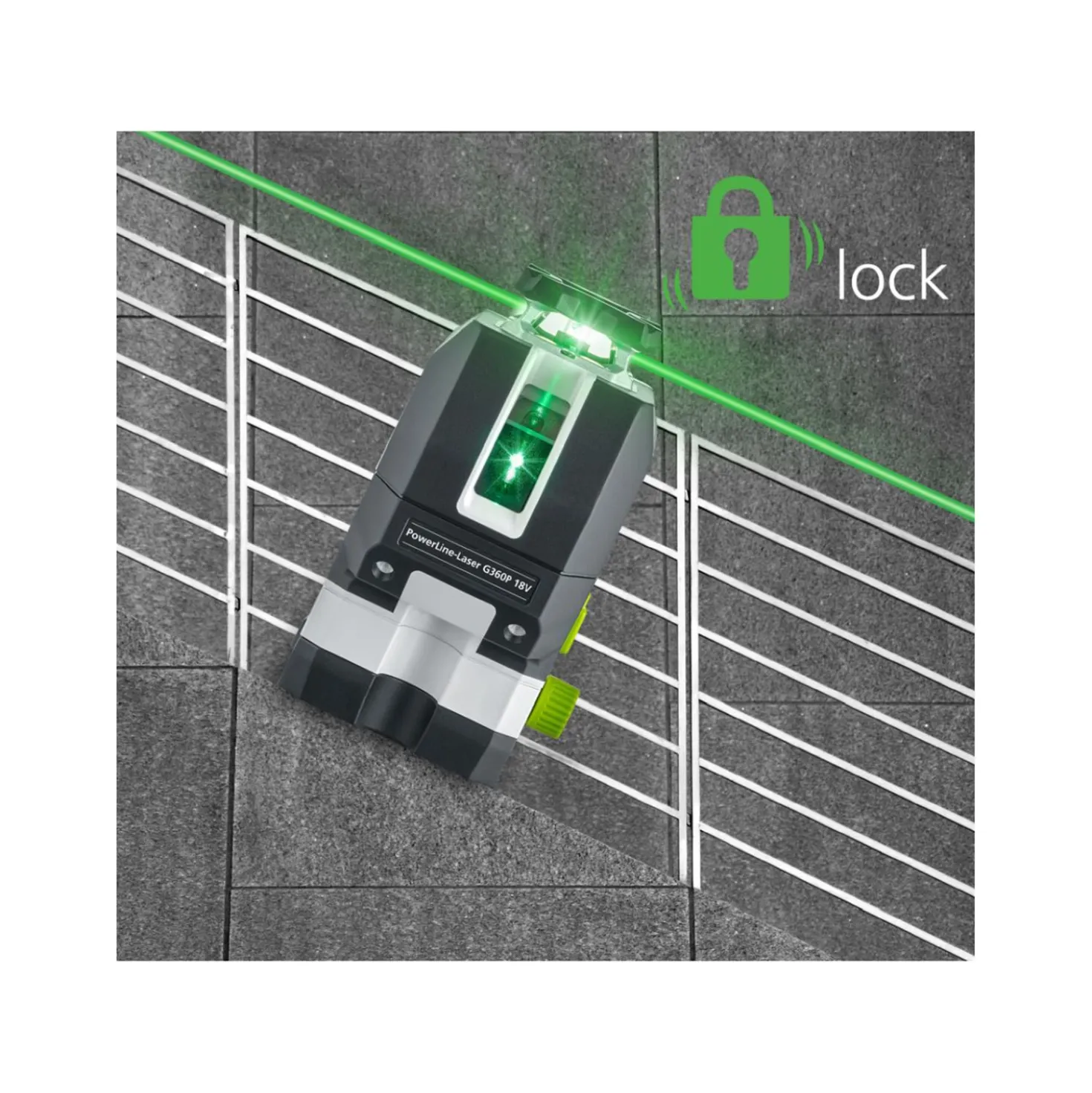 Laserliner PowerLine-Laser G360P Multi-18V Kruislijnlaser in L-Boxx - 2 lijnen - groen - 60m