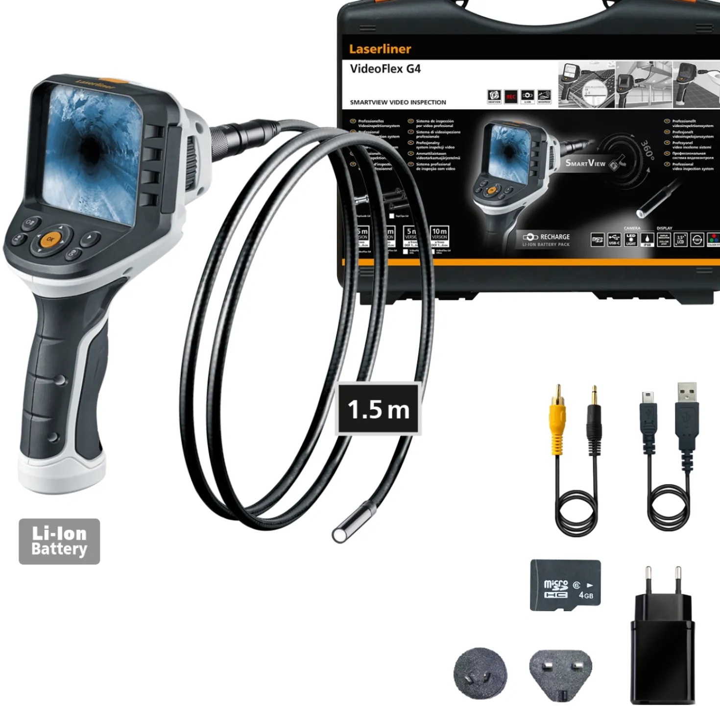 Laserliner VideoFlex G4 Inspectiecamera in koffer - 9mm x 1,5m
