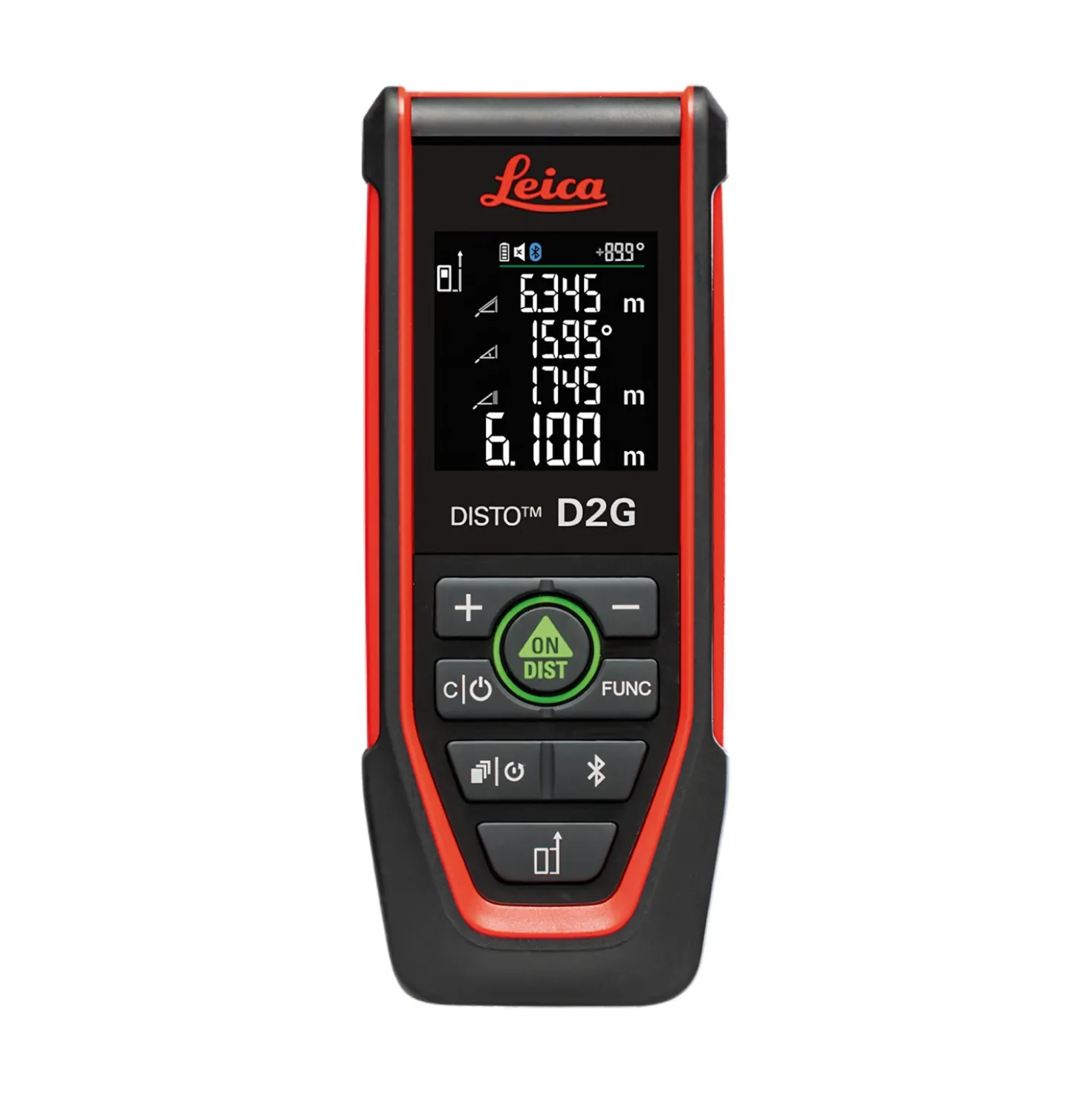 Leica D2G-2 Afstandsmeter in tas - Bluetooth / NFC - groen - 150m - IP54
