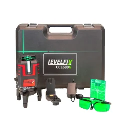 Levelfix CCL680G Kruislijnlaser 360° Set in koffer - groen - 40m - 360° horizontaal + 4 verticaal lijnen - IP54