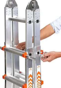 Little Jumbo Waku Model II Telescopische vouwladder - max. werkhoogte 5.7m - 4x5 sporten