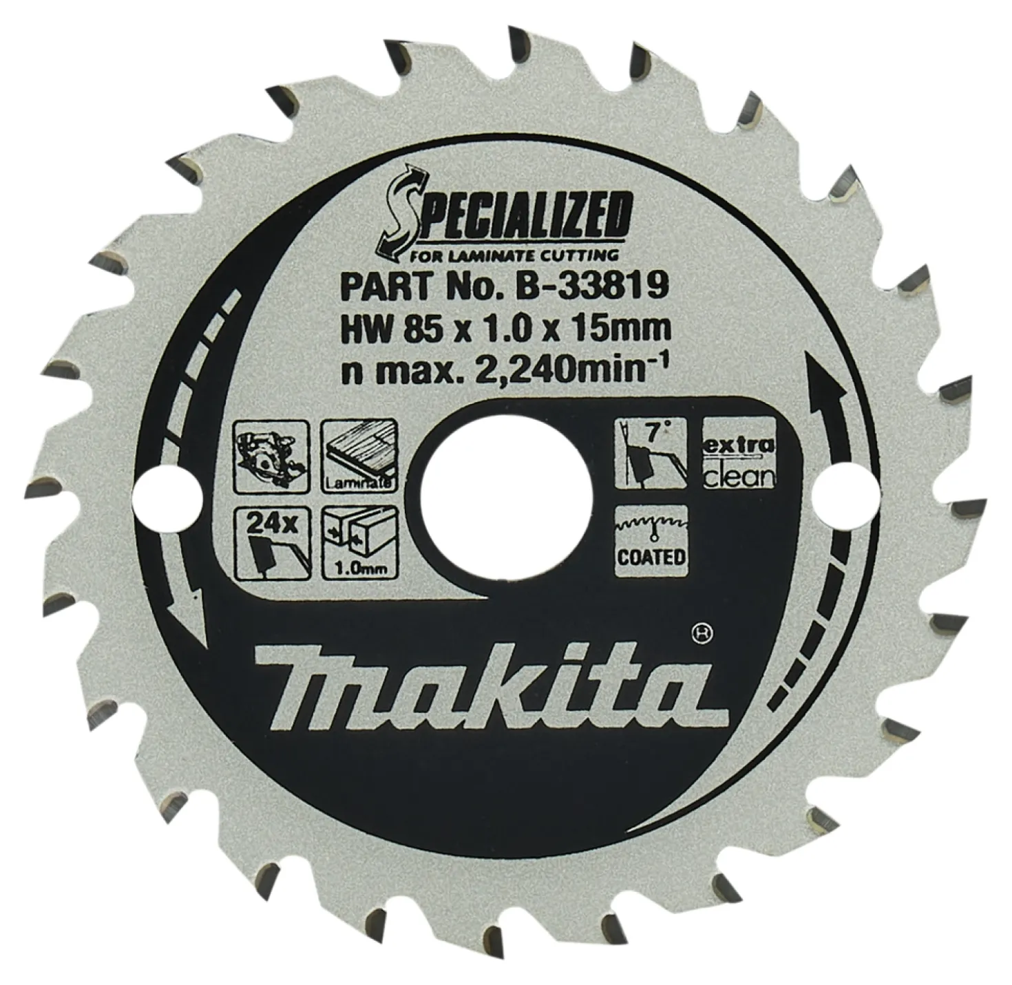 Makita B-33819 Specialized cirkelzaagblad voor Laminaat - 85 x 15 x 24T