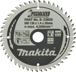 Makita B-33825 Specialized cirkelzaagblad voor Laminaat - 136 x 20 x 48T