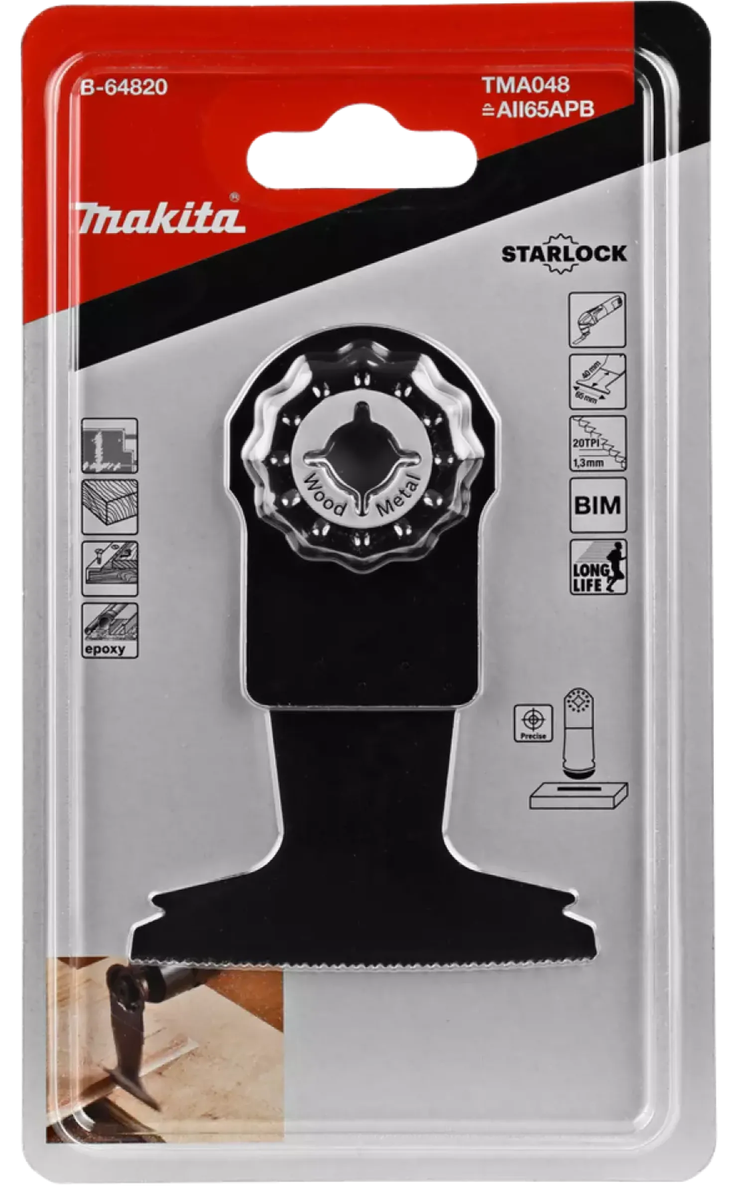 Makita B-64820 / TMA048 Invalzaagblad - 65x40mm