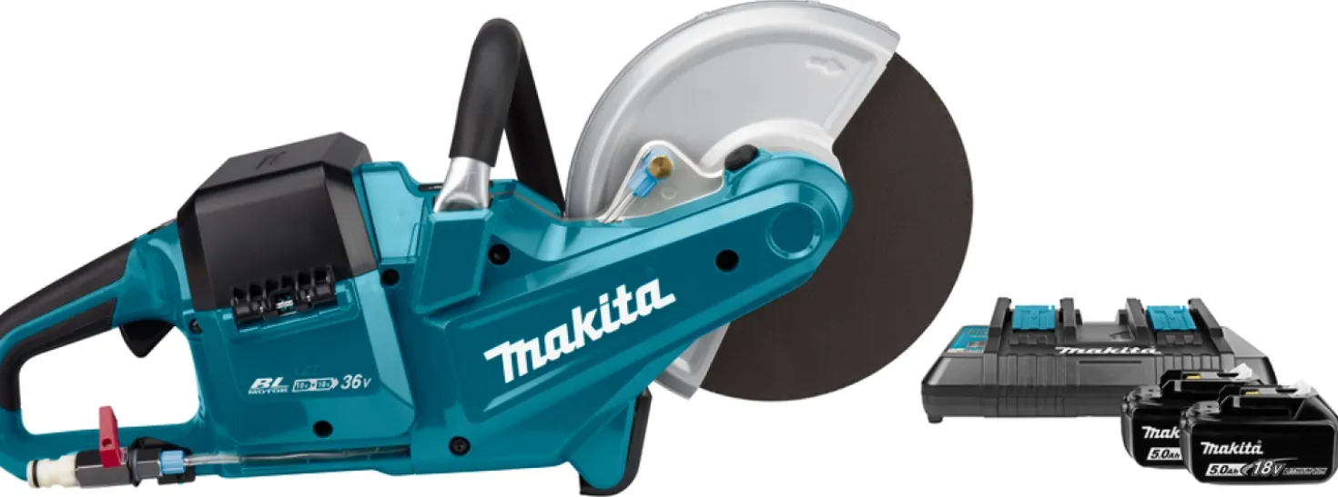 Makita DCE090T2X1 2x18V Li-Ion accu doorslijpmachine set (2x 5,0Ah) - 230mm - koolborstelloos