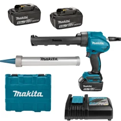 Makita DCG180RTEX 18V Li-Ion Accu lijm- en kitspuit set (2x 5.0Ah accu) incl. kokerhouder- en worsthouder in koffer