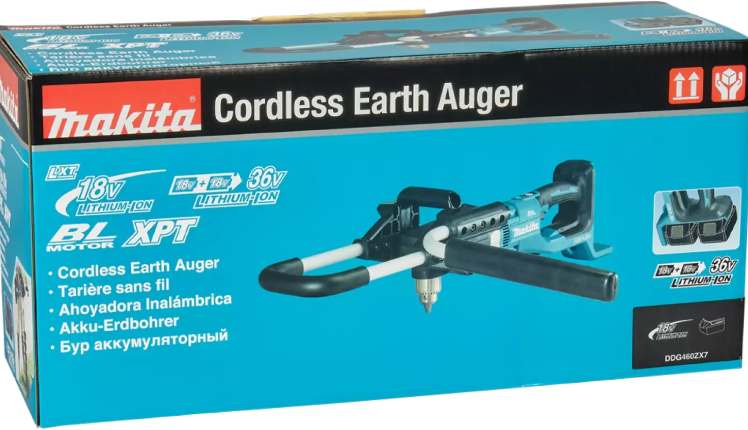 Makita DDG460ZX7 2x18V Li-Ion accu grondboor body incl. adapters - 13mm - koolborstelloos