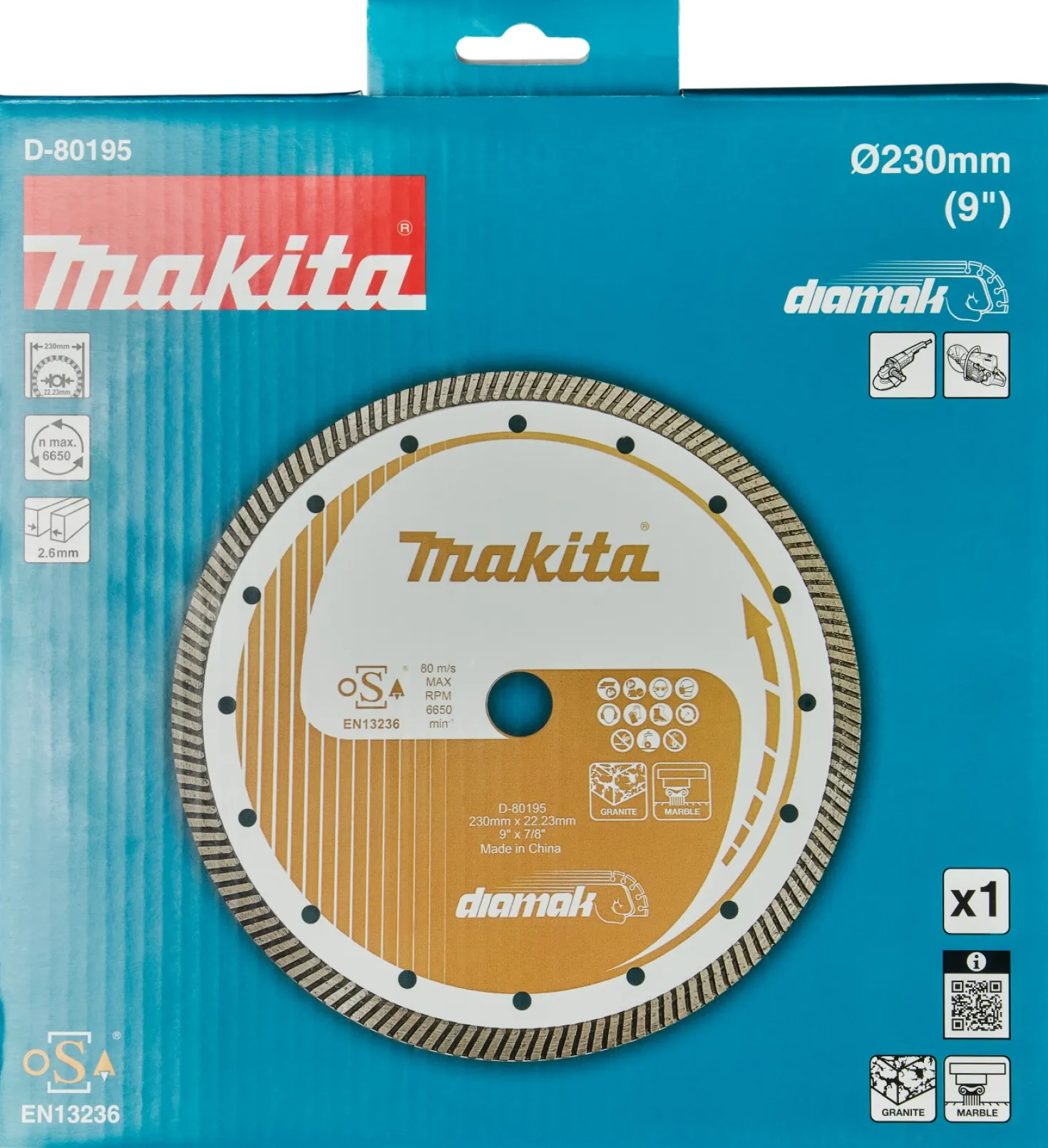 Makita D-80195 Diamantschijf - 230mm - 22,23mm