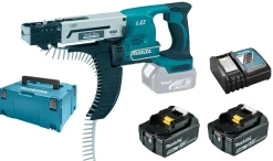 Makita DFR550RTJ 18V Li-Ion accu schroefautomaat / bandschroefmachine set (2x 5.0Ah accu) in Mbox - 25-55mm
