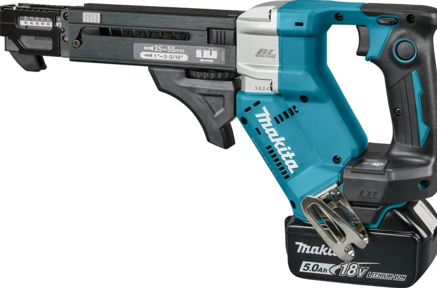 Makita DFR551RTJ 18V Li-Ion accu schroefautomaat set (2x 5,0Ah) in Mbox - 25-55mm