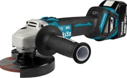 Makita DGA513RTJ 18V Li-Ion accu haakse slijper set (2x 5.0Ah accu) in Mbox - 125mm - koolborstelloos