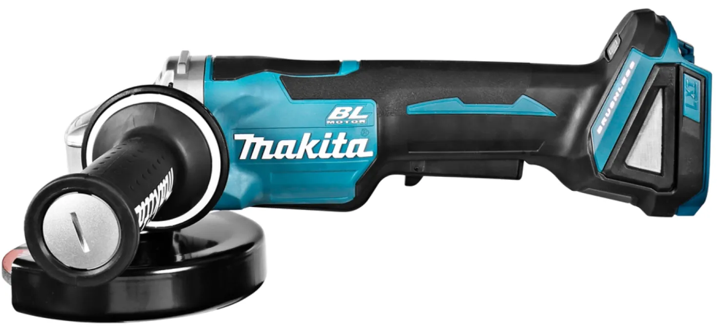 Makita DGA508RTJ 18V Li-Ion Accu haakse slijper set (2x 5.0Ah accu) in Mbox - 125mm - koolborstelloos - softstart