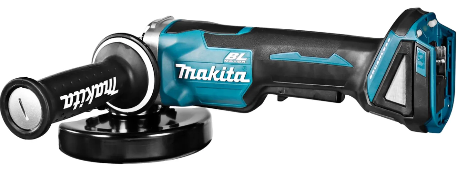 Makita DGA508RTJ 18V Li-Ion Accu haakse slijper set (2x 5.0Ah accu) in Mbox - 125mm - koolborstelloos - softstart
