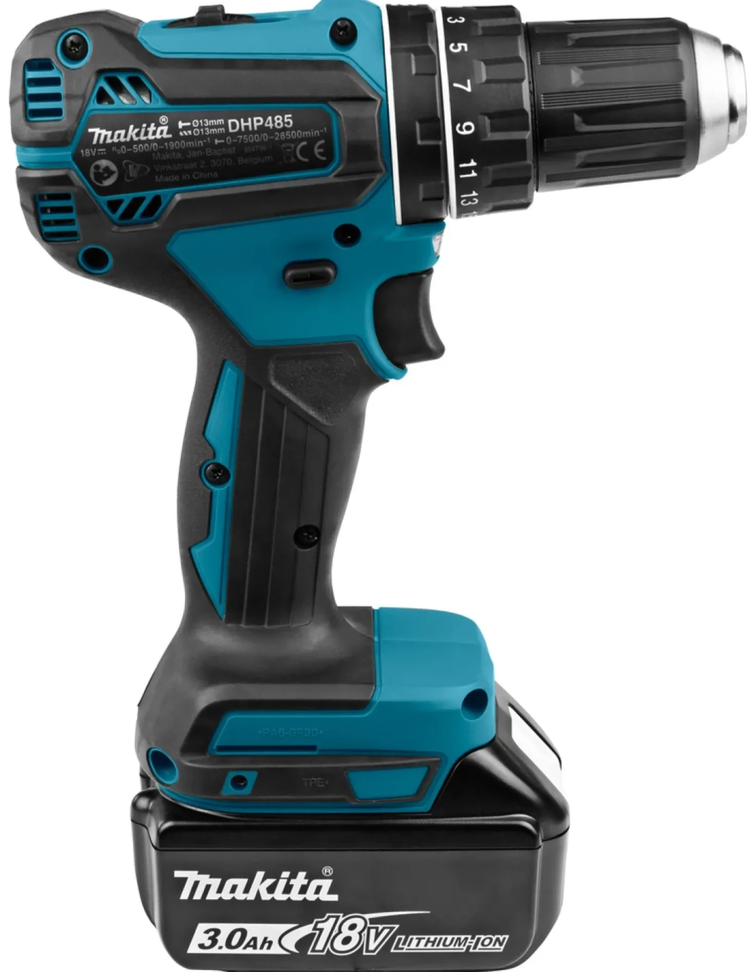 Makita DHP485RFJ 18V Li-Ion accu klopboor- /schroefmachine set (2x 3.0Ah accu) in Mbox - koolborstelloos