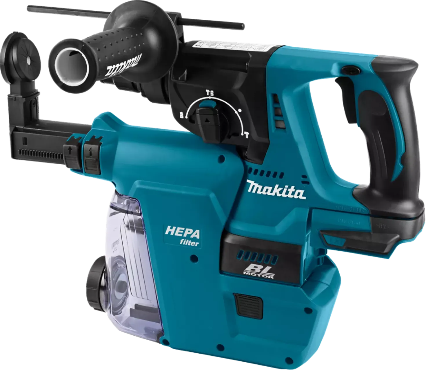 Makita DHR242ZJW LXT 18V Li-Ion SDS-Plus accu combihamer body met stofafzuiging in Mbox - 2J - koolborstelloos