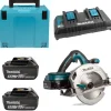 Makita DHS710PT2J 36V (2x 18V) Li-Ion Accu cirkelzaag set incl. duolader (2x 5.0Ah accu) in Mbox - 190mm