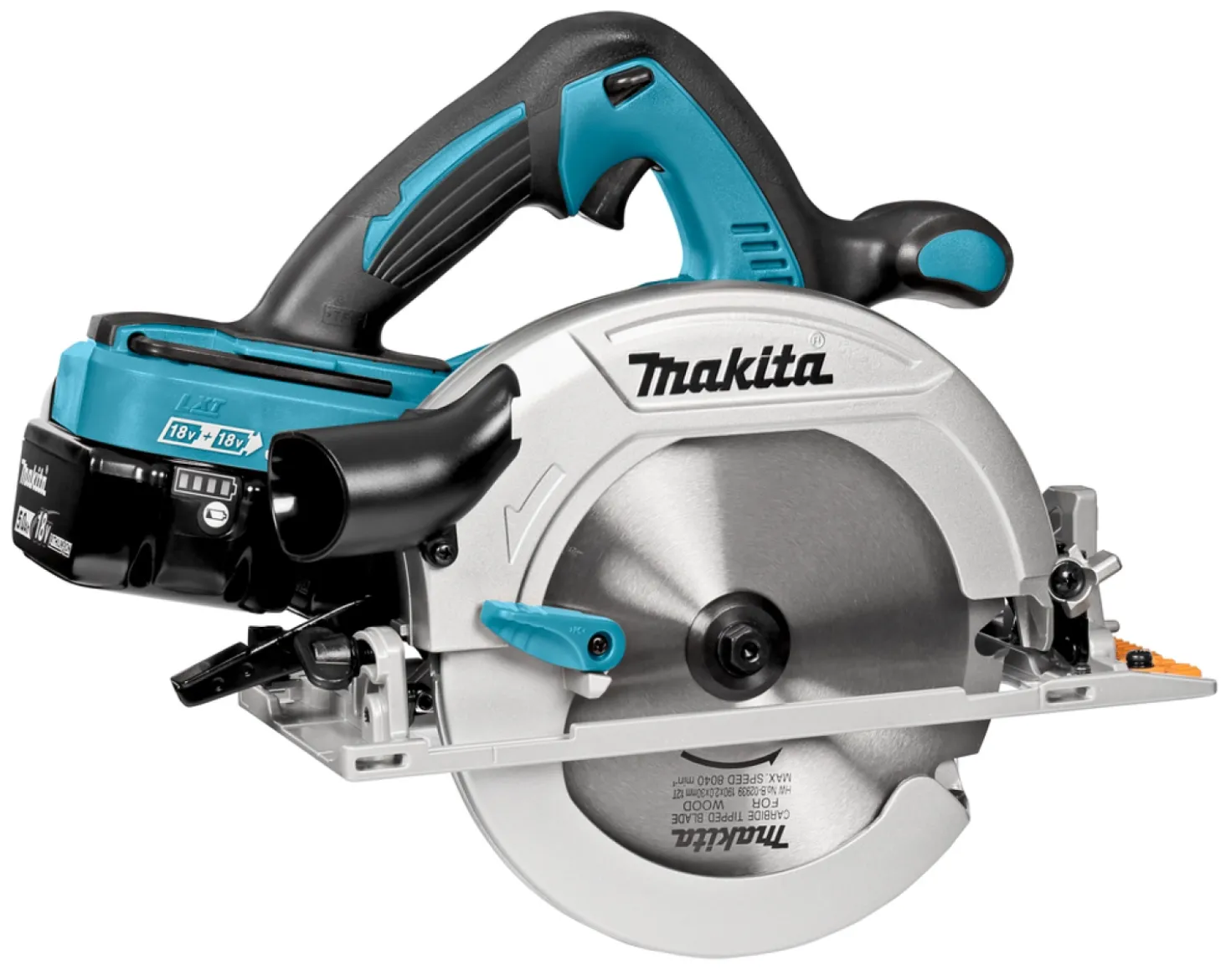 Makita DHS710PT2J 36V (2x 18V) Li-Ion Accu cirkelzaag set incl. duolader (2x 5.0Ah accu) in Mbox - 190mm