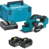 Makita DKP181RTJ 18V Li-Ion accu schaafmachine set (2x 5.0Ah accu) in Mbox - 82mm - 3mm - koolborstelloos
