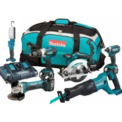 Makita DLX6044PT 18V Li-Ion accu 6 delige combiset (3x 5.0Ah accu) in tas