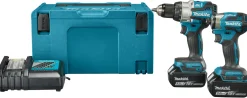 Makita DLX2528TJ 18V Li-ion accu klopboor-/schroefmachine (DHP489) & slagschroevendraaier(DTD173) combiset (2x 5.0Ah accu) in Mbox