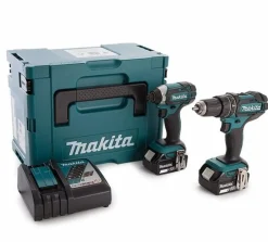 Makita DLX2131TJ 18V Li-Ion accu klopboor- /schroefmachine (DHP482) & slagschroevendraaier (DTD152) combiset (2x 5.0Ah accu) in Mbox