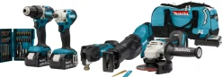 Makita DLX5068TX1 LXT 18V Li-Ion accu combiset incl. accessoires (2x 5,0 Ah accu) in tas