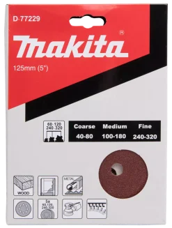 Makita D-77229 Schuurschijfset - 125mm (20 st) K60 - K120 - K240 - K320