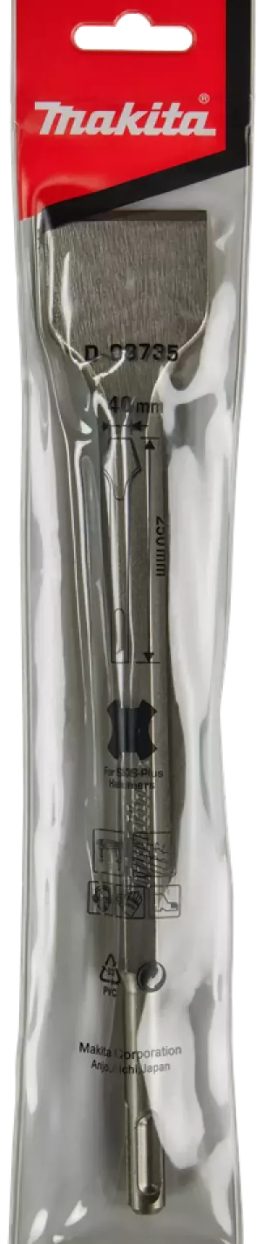 Makita D-08735 SDS-plus Platte beitel - 40x250mm