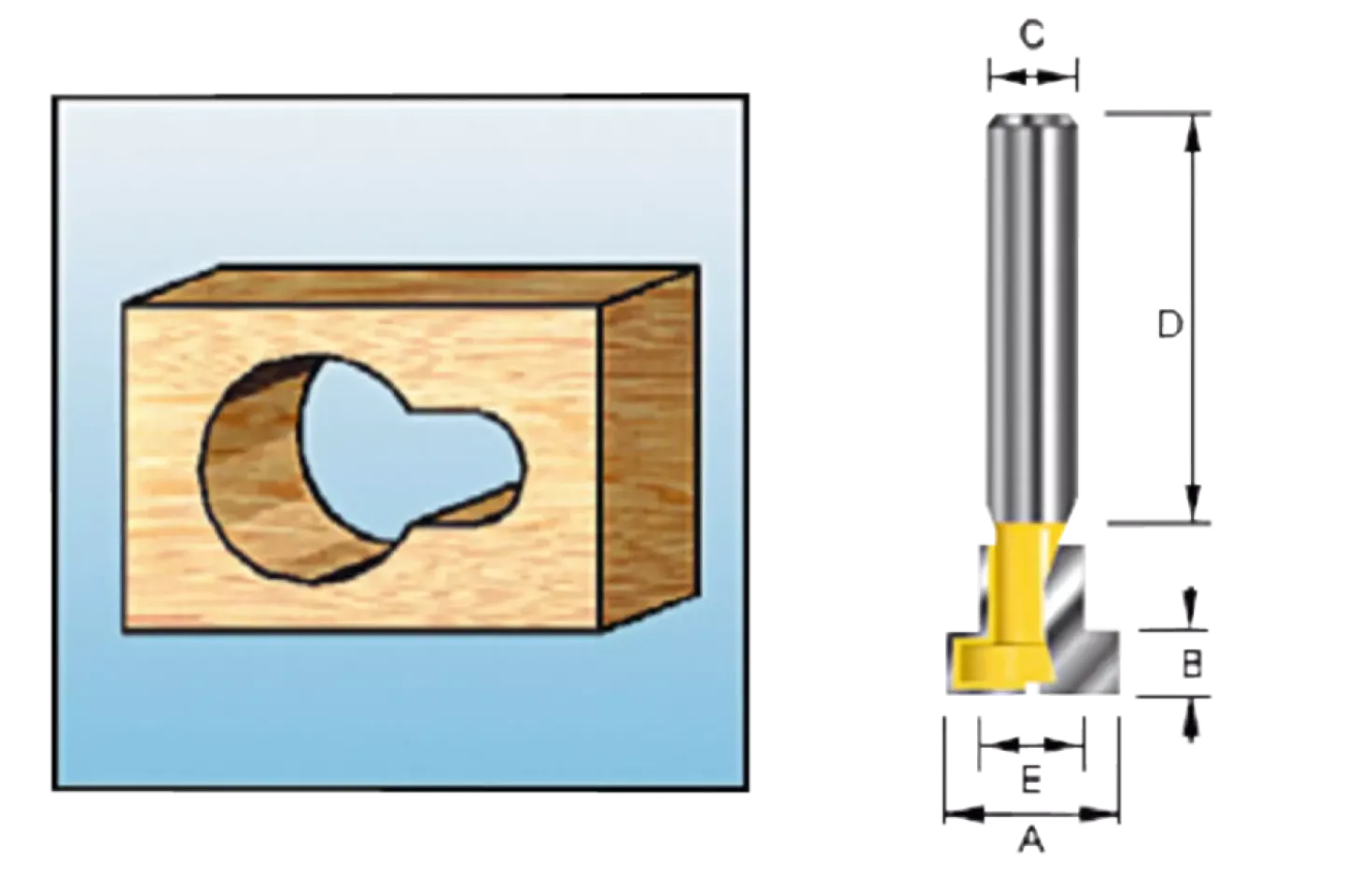 Makita D-11988 Sleutelgatfrees - 8" - 9,53mm - 11,11/47,63mm
