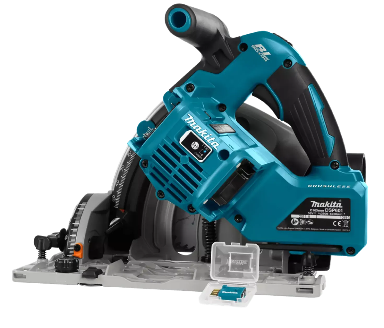 Makita DSP601ZJU 36V (2x 18V) Li-Ion accu invalcirkelzaag body in Mbox (AWS) - 20 x 165mm - koolborstelloos
