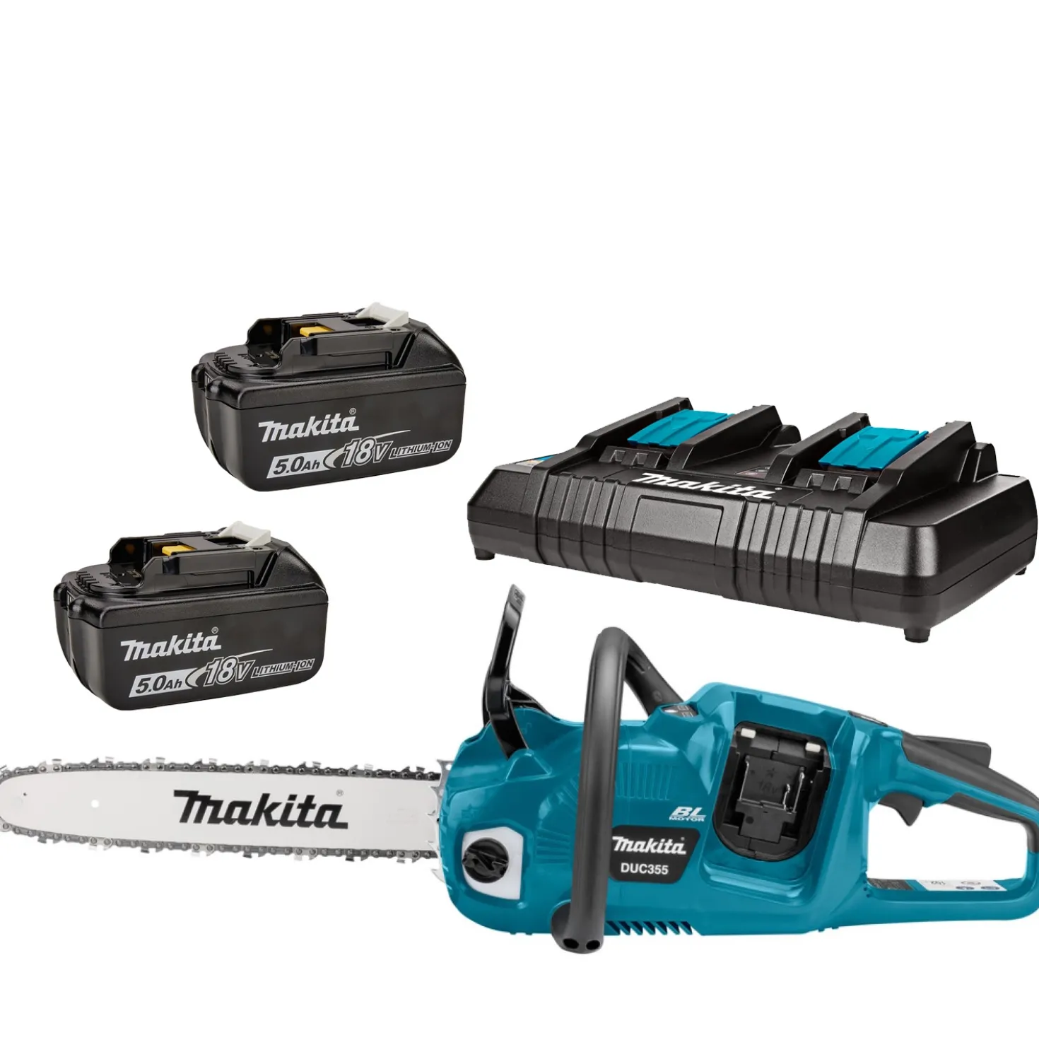 Makita DUC355PT2 LXT 2x18V Li-Ion accu kettingzaag set (2x 5.0Ah) - 35cm