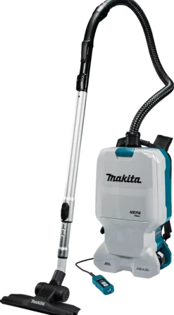 Makita DVC660PT2 2x18 V Rugstofzuiger voor schoonmaak Body (2x 5.0Ah accu en duolader) - 6L - Koolborstelloos